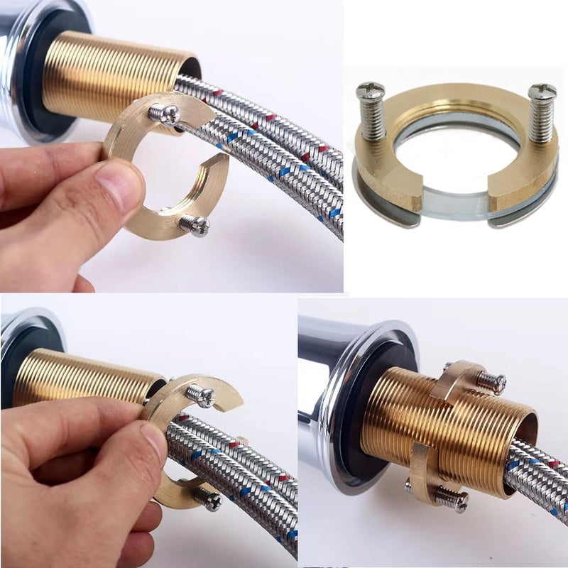 yukata Faucet nut faucets Metal Ring retaining nut 1.22 inch /31 mm Inside Diameter mounting Nuts Kitchen faucets Locking Nuts Tool kit hot and Cold Faucet retaining Tool kit 1Set (1.97 * 1.26inch) - Image 5